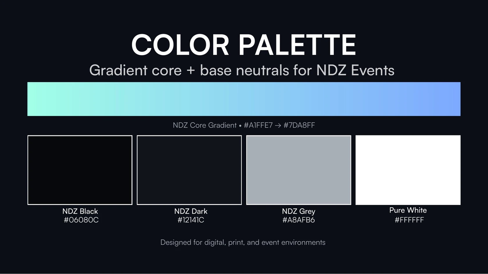 NDZ Events — Colour palette